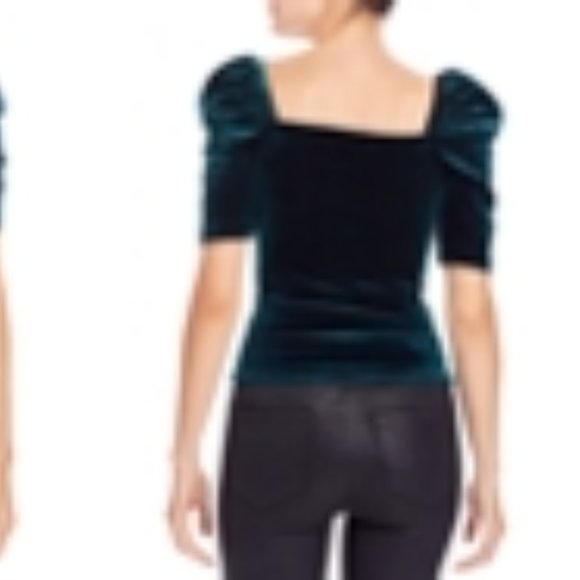 AQUA Velvet Square-Neck Puff Sleeve Top - Picture 3 of 7